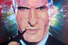 THE PLAYBOY 2008 48X40 SPRAY PAINT ON CANVAS - ORIGINAL ARTWORK BY CHOR BOOGIE