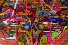 COLOR BLIND PART 1 CROSSCOLORS 2004 24 X 60 SPRAYPAINT ON BAMBOO - ORIGINAL ARTWORK BY CHOR BOOGIE
