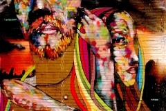 COLOR BLIND PART 3 THE LOVE OF VINCENT VAN GOGH 2003 48 X 60 SPRAY PAINT ON BAMBOO - ORIGINAL ARTWORK BY CHOR BOOGIE