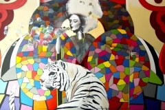 THE SILVER QUEENS TIGERBLOOD 2013 10FT X 10FT SAN FRANCISCO CA. - ORIGINAL ARTWORK BY CHOR BOOGIE