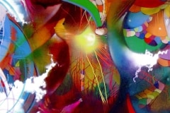 THE SILHOUETTE OF COLOR 2008 48X60 SPRAY PAINT ON CANVAS - ORIGINAL ARTWORK BY CHOR BOOGIE