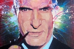THE PLAYBOY 2008 48X40 SPRAY PAINT ON CANVAS - ORIGINAL ARTWORK BY CHOR BOOGIE