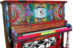 SYNESTHESHIA 2012 60X60 SPRAY PAINT ON PIANO - ORIGINAL ARTWORK BY CHOR BOOGIE