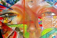 THE VISION PART 1 MY LIGHT 2008 60X180 SPRAY PAINT ON CANVAS - ORIGINAL ARTWORK BY CHOR BOOGIE
