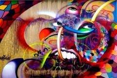 YOU ARE NOT YOUR SELF PART 4 JUST FOUND OUT I HAVE A 14 YEAR OLD SUN 2011 96X144 SPRAY PAINT ON WOOD - ORIGINAL ARTWORK BY CHOR BOOGIE